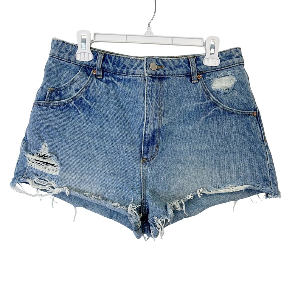 Rollas Dusters High Rise Slim Denim Cut Off Shorts Women's Size 32‎